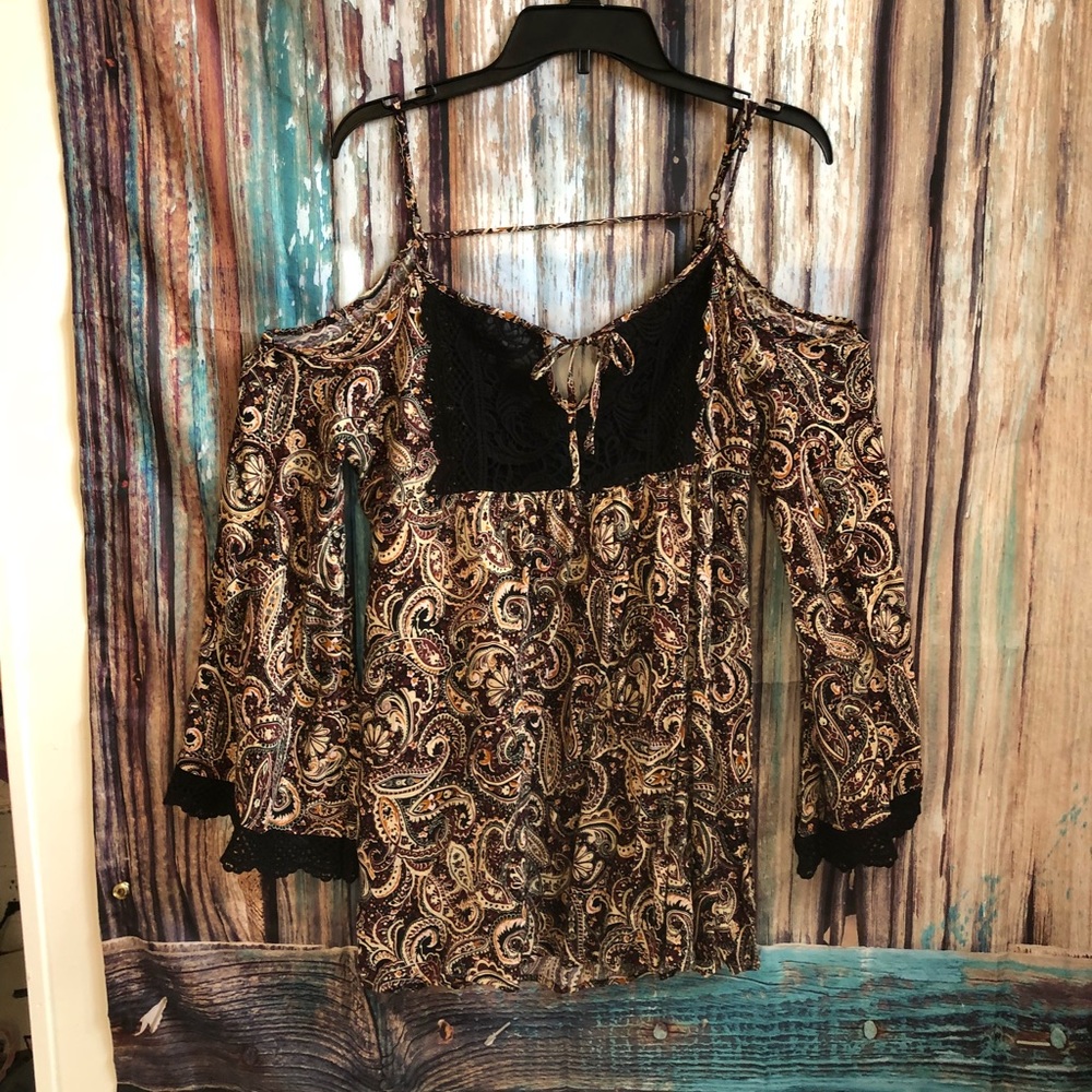 Paisley Peasant Off The Shoulder Dress